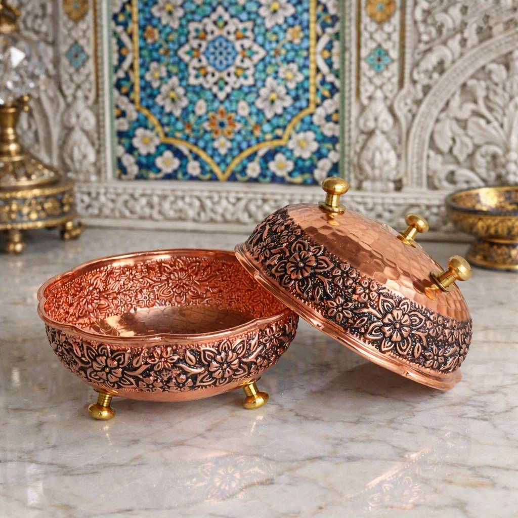 پیاله ۳پایه رزگل