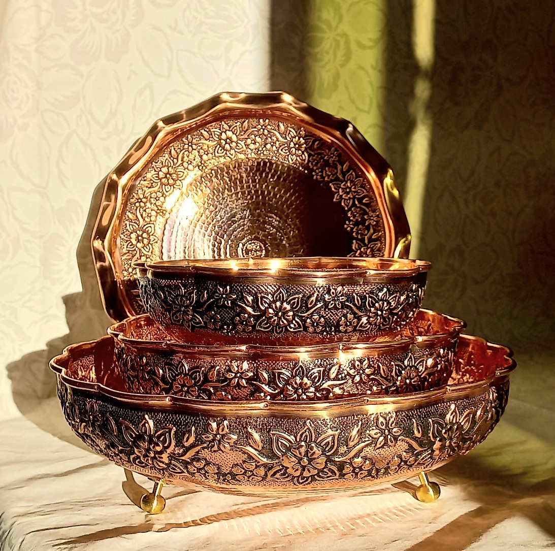 سرویس پذیرایی مسی ۳پایه گلبرگ