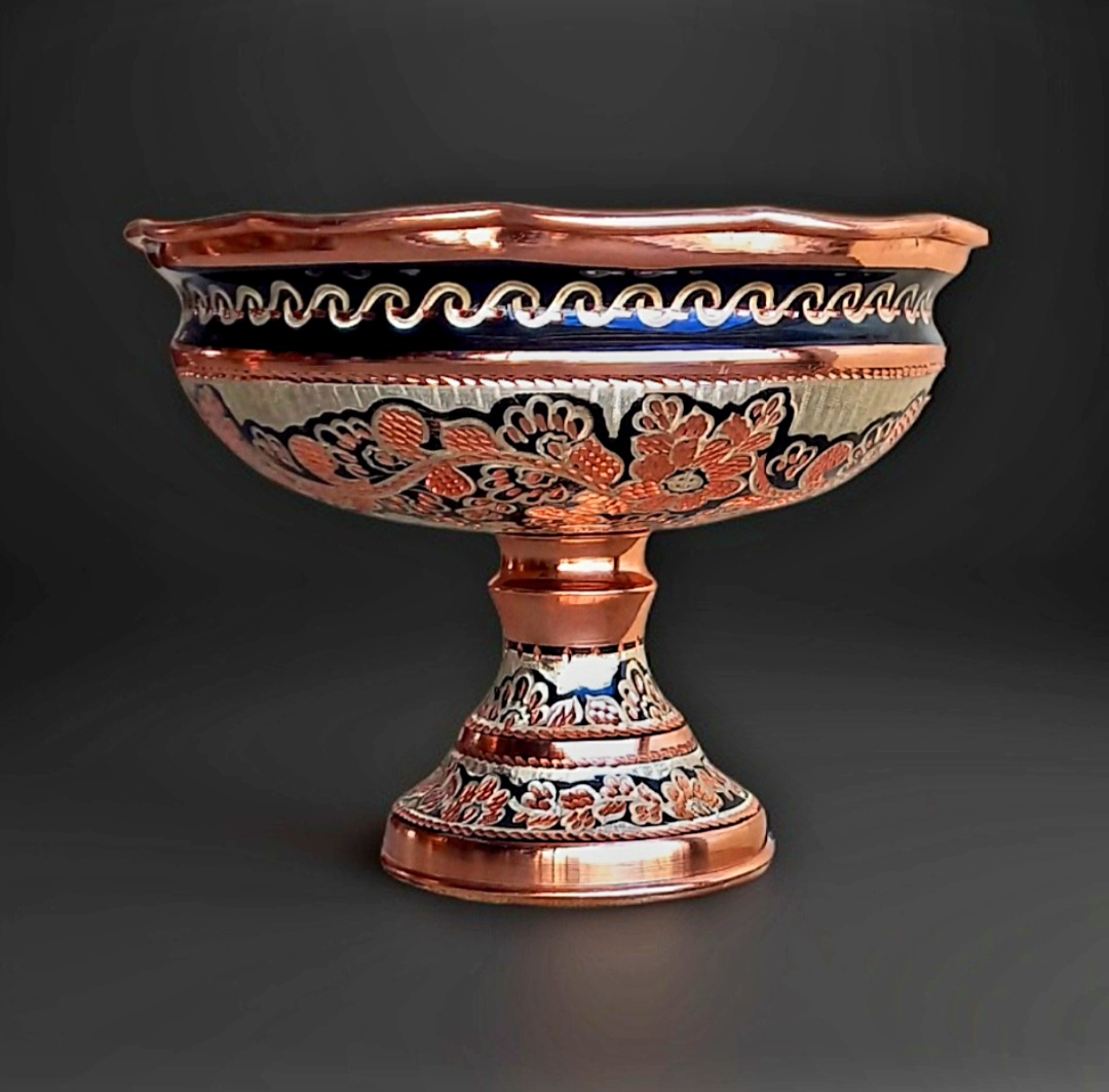 شکلات خوری مسی نقره کوب